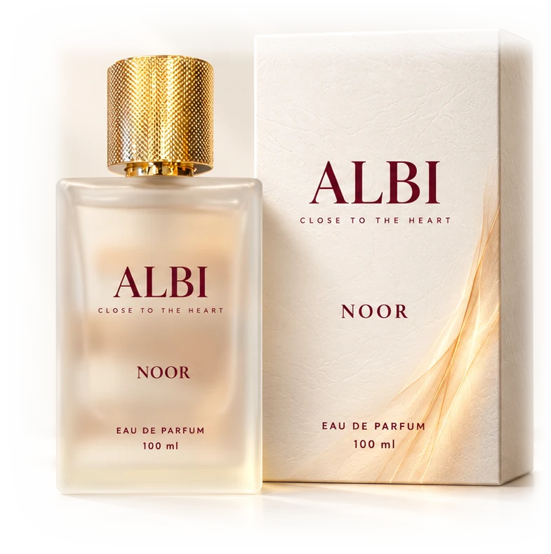 ALBI Noor eau de parfum bottle and box